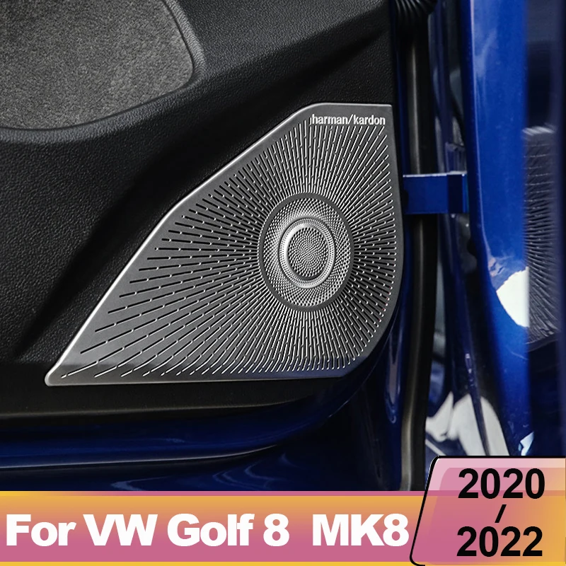 

Car styling Door Speaker Audio Trim Cover For Volkswagen VW Golf 8 MK8 2020 2021 2022 Loudspeaker Player 3D Sticker Accessories