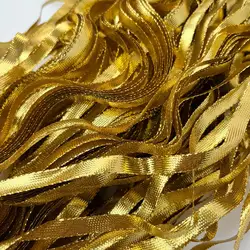 Festive Gold & Silver Flat Ribbon Rope for Decorative Lanterns and Crafts (8mm Golden Thick)