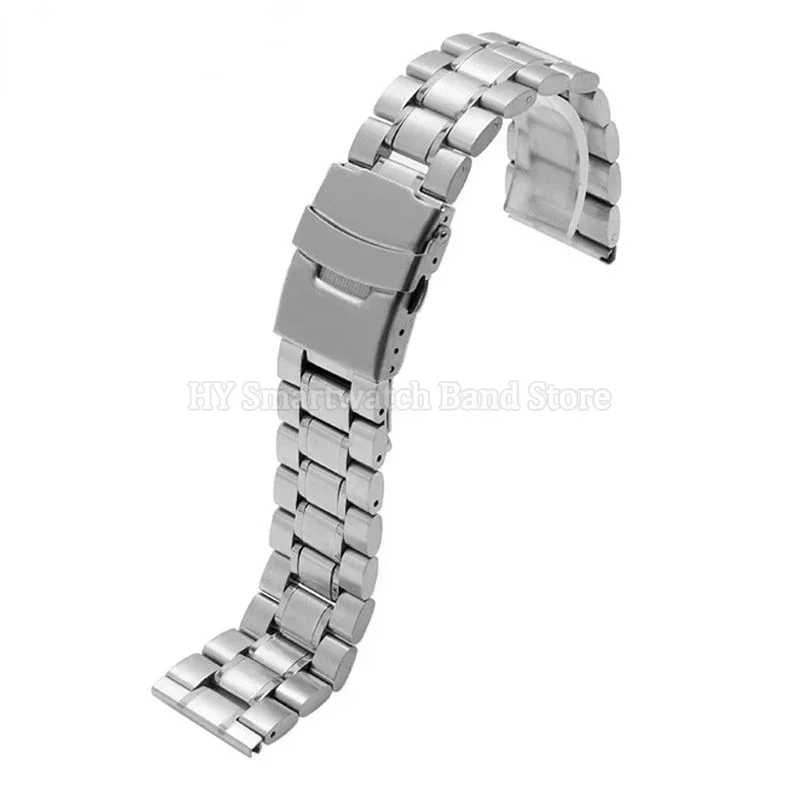 Luxury Stainless Steel Watch Strap with Curved End