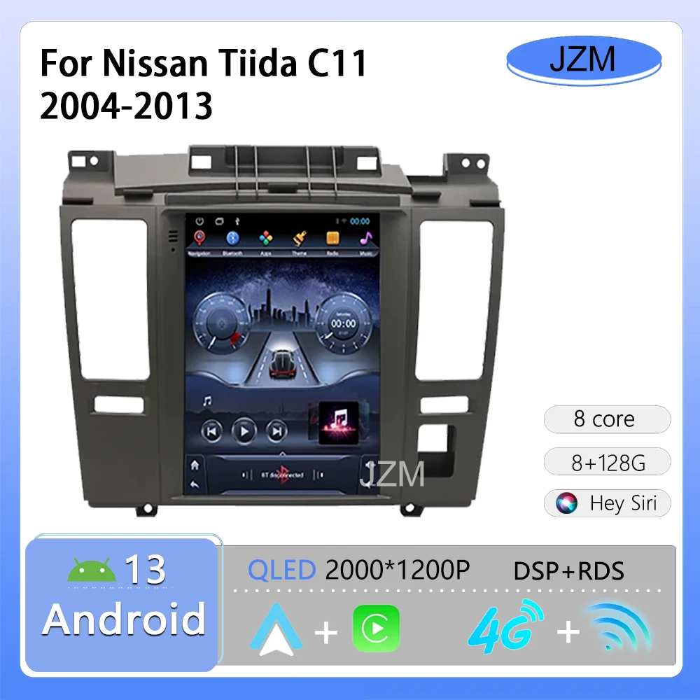 

Автомагнитола JZM для Nissan Tiida C11 2004-2013 Android 12, мультимедийный плеер, DVD, Carplay, GPS, 4G, Wi-Fi, стерео