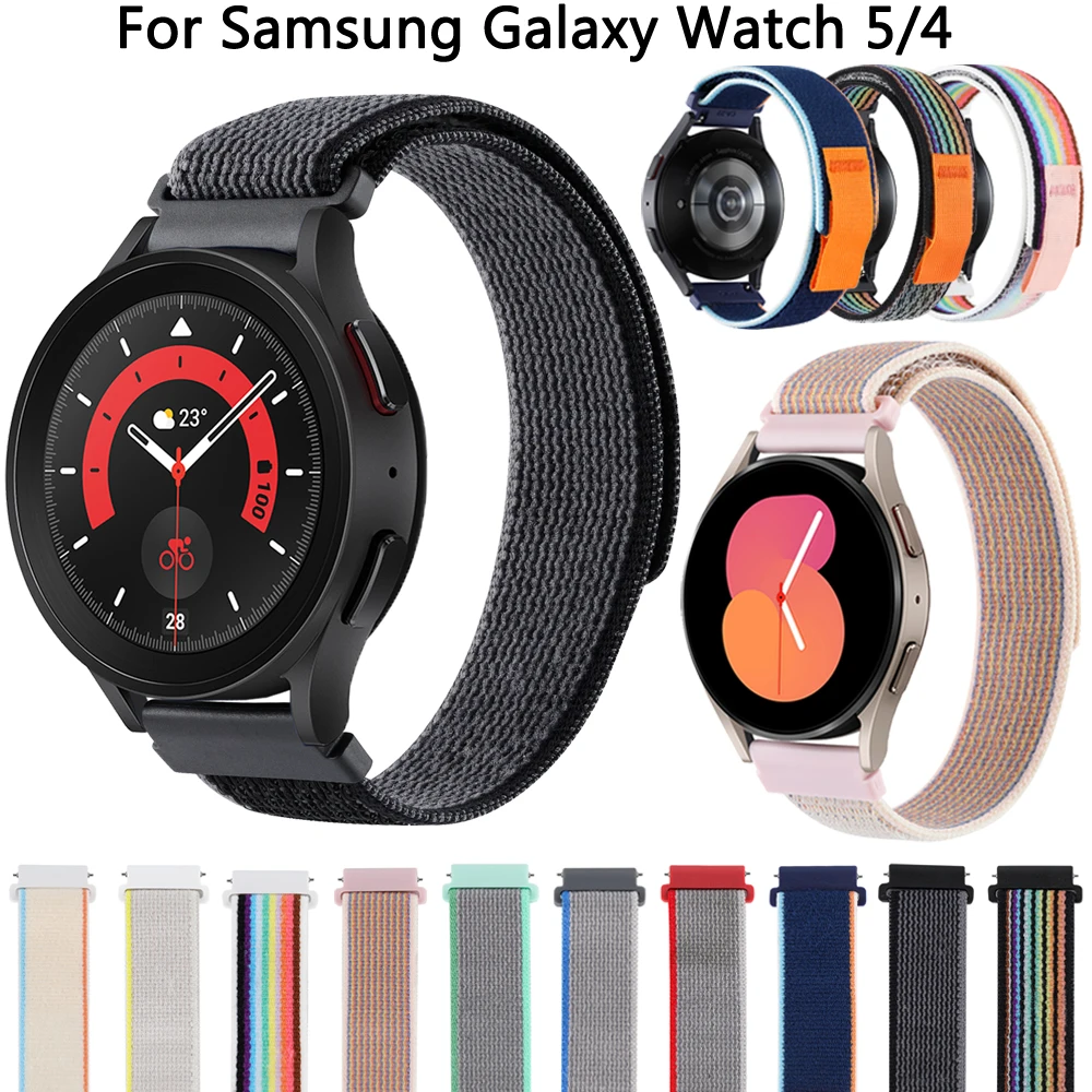

Ремешок нейлоновый для наручных часов, браслет для Samsung Galaxy Watch 5 pro 44 мм 40 мм 4 Classic 46 мм 42 мм, 20 мм