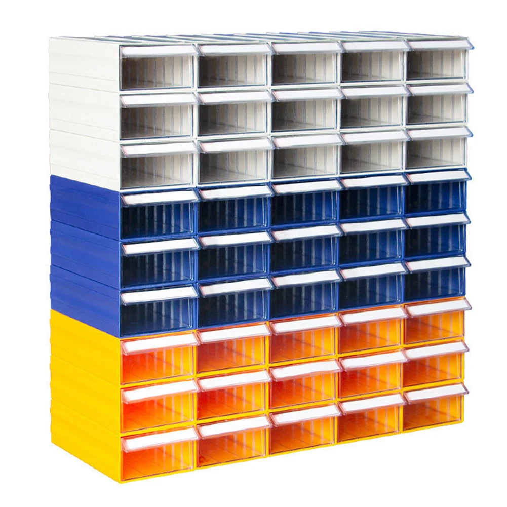 Element Storage Box Hardware Parts Boxes Stackable Pull-out Plastic Case  For Crafts Component Screws Tools Storing Supplies
