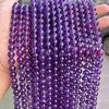 5A Natural Stone Purple Amethysts Beads Round Loose Spacer 4 6 8 10mm Pick Size For Jewelry Making Diy Bracelet Accessories 4