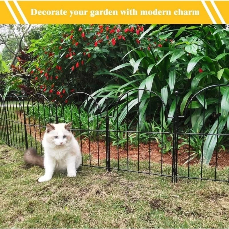 Recinzione Decorativa Da Giardino UNHO – 5 Pannelli In Metallo Antiruggine 64x59 Cm Per Aiuole, Bordure E Barriere Animali