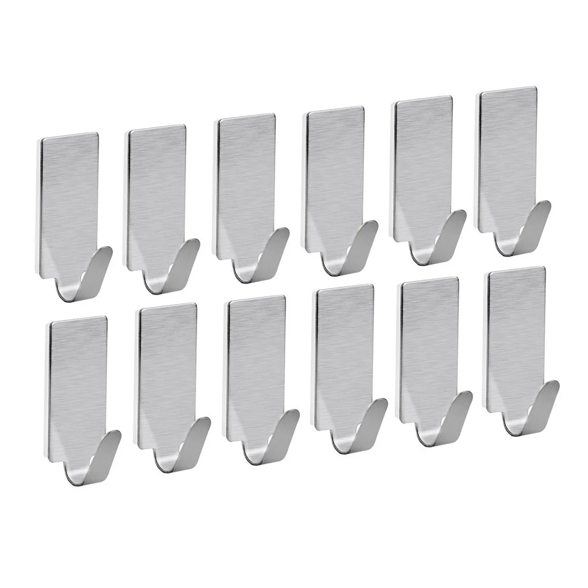 

12/6pcs Adhesive Stainless Steel Towel Hooks Towel Racks Wall Hooks For Kitchen Bathroom Self-Adhesive Stainless Steel Hook