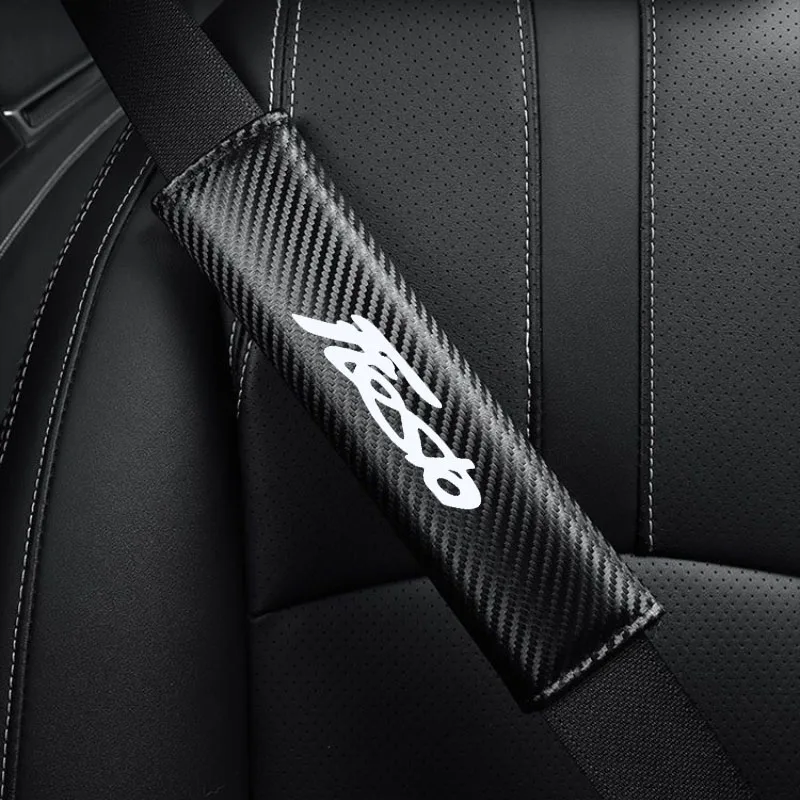 

2Pcs for Focus Fiesta EDGE Car Seat Belt Cover Carbon Fiber Leather Universal Auto Seat Belt Covers Shoulder Car Accessories