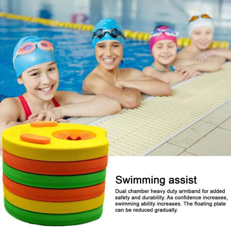6pcs/Set EVA Swimming Arm Float Discs Children Swimming FloatinIng flatable Pool Float Board Baby Swimming Exercises CircleRing