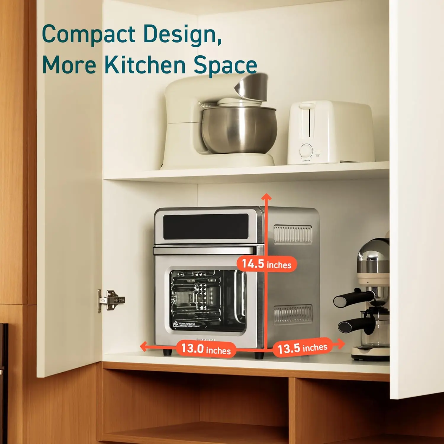 11-in-1 Air Fryer Oven , 13Qt Small Footprint Airfryer combo with Rotisserie, Toast, Bake, Roast, Reheat Functions 4