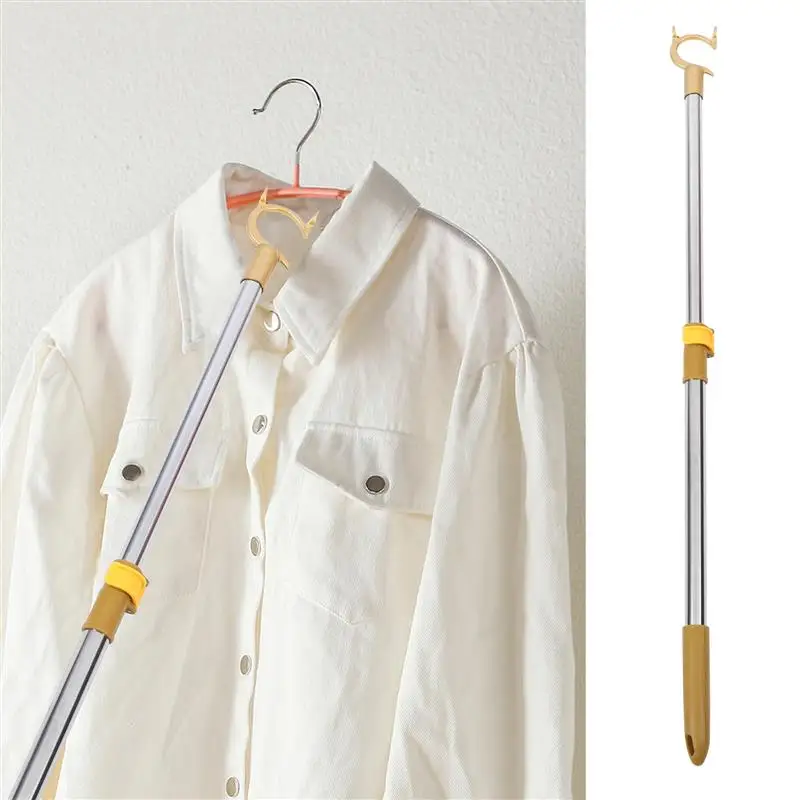 Retractable Reach Closet Pole Telescopic Clothes Pole Clothes Rail Clothing Coat Hanger Christmas Light Rod Clothesline Pole 5