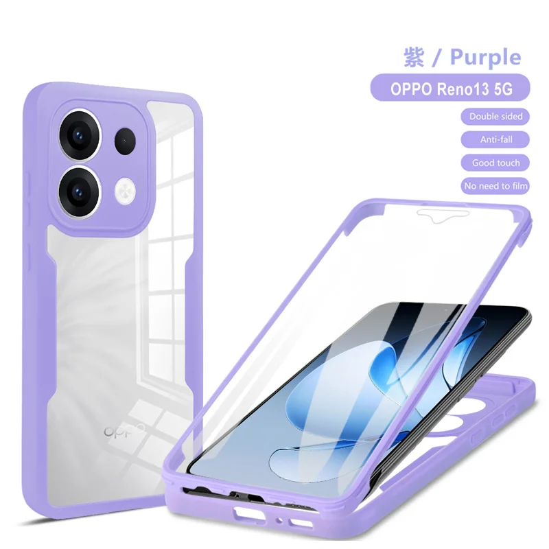 360° Full Protective Transparent Shockproof Case with PET Soft Screen Film
