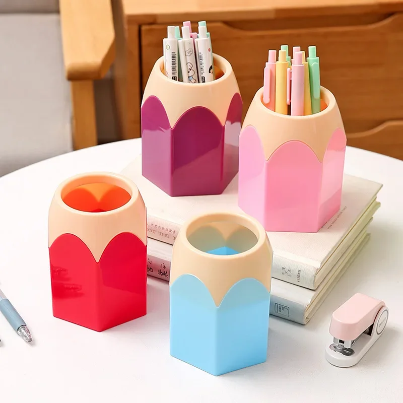 Creative Cute Pen Holder Multifunctional Children's Desktop Large Capacity Stationery Pencil Storage Box Organizer pen holder pen and brush holder desk organizer desk storage rack pencil case