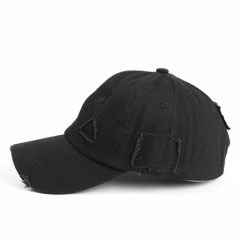 Trendy Streetwear Hip Hop Worn Hole Face Cap For Women Men Orange Purple Letter Summer Snapback Cap 4