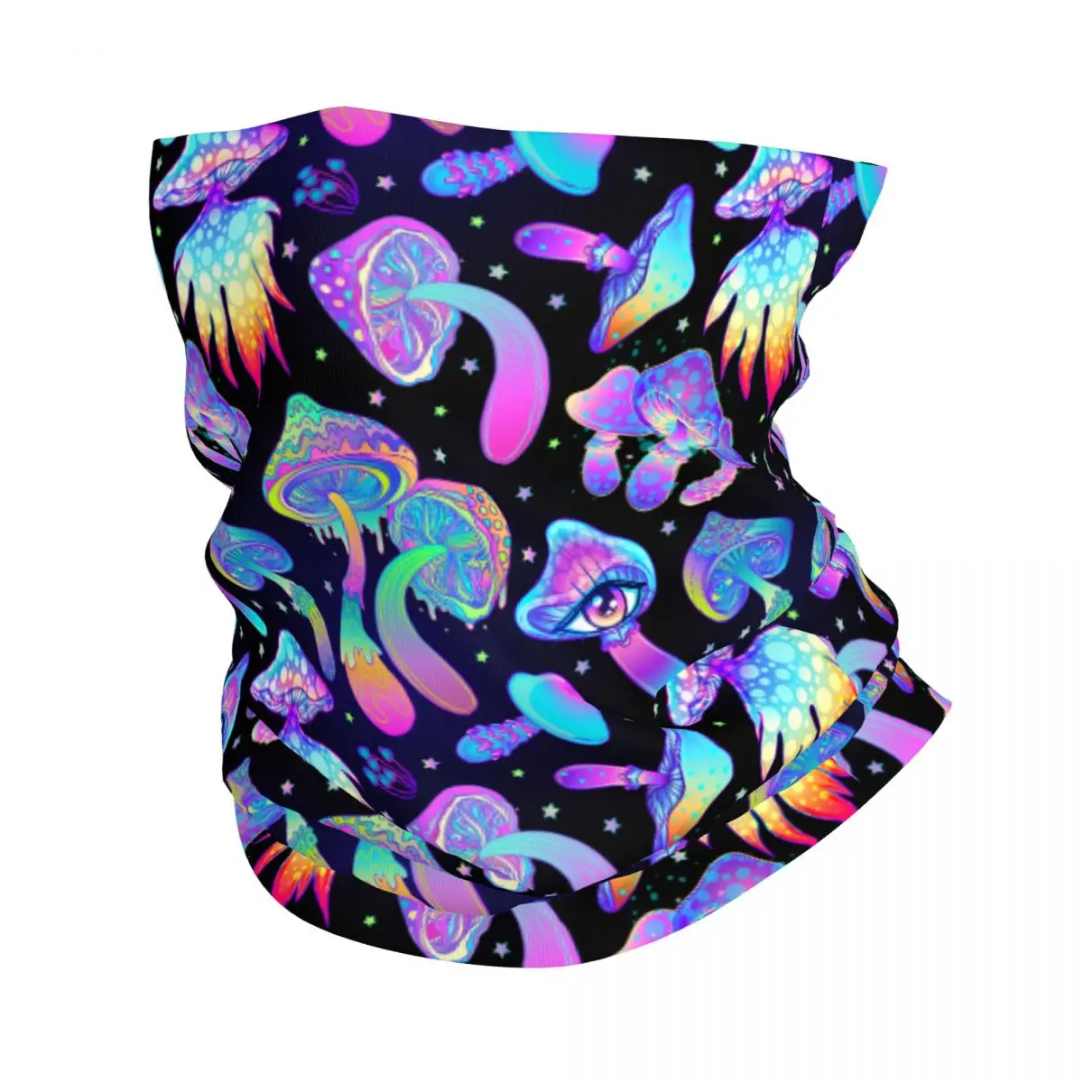 

Magic Mushrooms Psychedelic Bandana Neck Cover Printed Balaclavas Wrap Scarf Outdoor Headwear Hiking Men Women Adult Washable