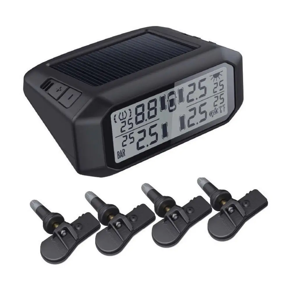 

Wireless display solar tpms 4 internal sensors for cars 4wds vans with internal tire/ tyre pressure monitor