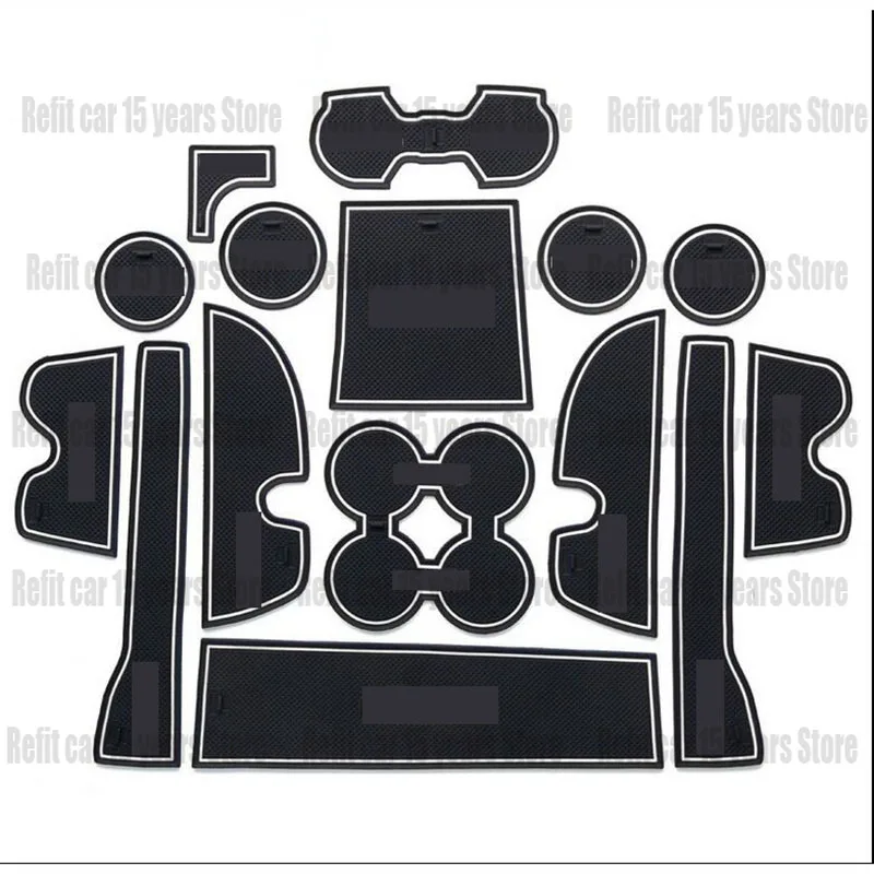 

15PCS Car Door gate slot mat Cup Pads For Toyota Land Cruiser Prado FJ150 2018 2019 2020