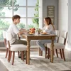 Dining Chairs Set of 4, Upholstered Kitchen Chairs with Curved Backrest & Adjustable Legs for Living Room/Bedroom, White 2