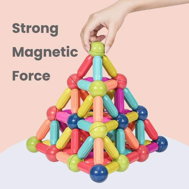 Magnet Stick Rod Building Blocks Montessori Educational Toys Kids Magnetic Constructor Block Designer Set For Children Gifts 2