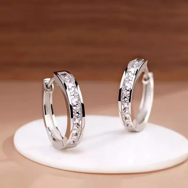 86403-88f864.jpg Boucles d'oreilles créoles trèfle en argent sterling 925 pour femmes et jeunes filles, élégantes et tendance, idéales pour mariage, fête, accessoires de bijoux, cadeaux