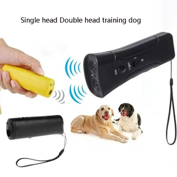 Pet Dog Repeller Anti Barking Stop Electric Shocker LED Ultrasonic Dogs Adapter Training Behavior Aids Without Battery with 1