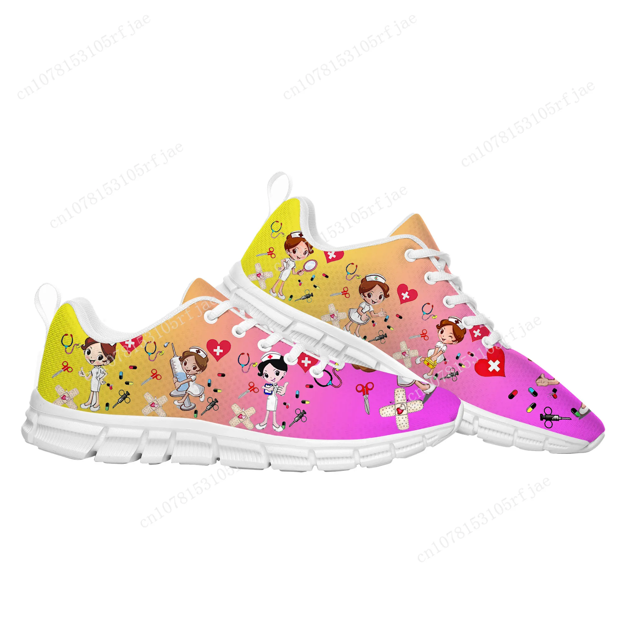 Gradient Nurse Medical Hospital Work Sports Custom Shoes High Quality Men Women Teenager Sneaker Tailor Made Couple Built Shoes