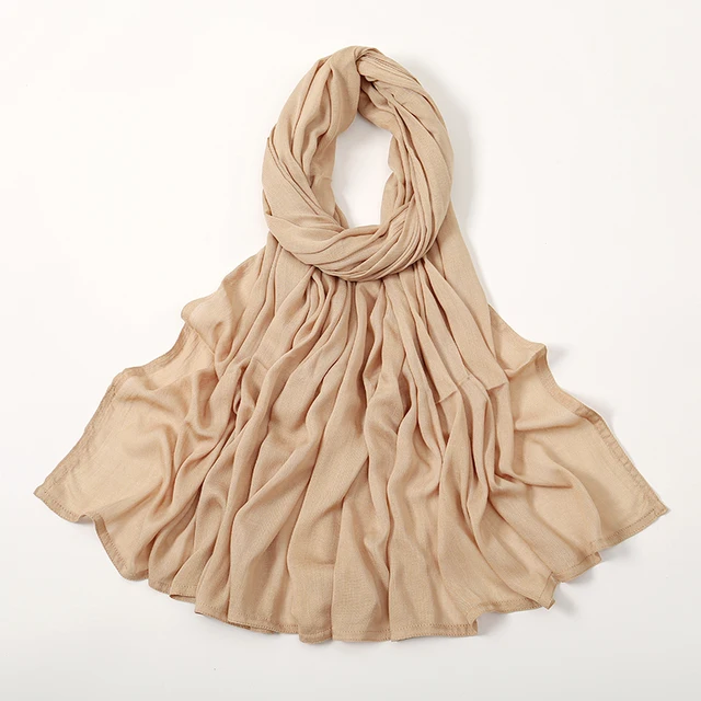 Châles en coton rayonne pour femmes musulmanes, Hijab Modal, écharpe unie, grande taille, Turban islamique, bandeau 190x85cm