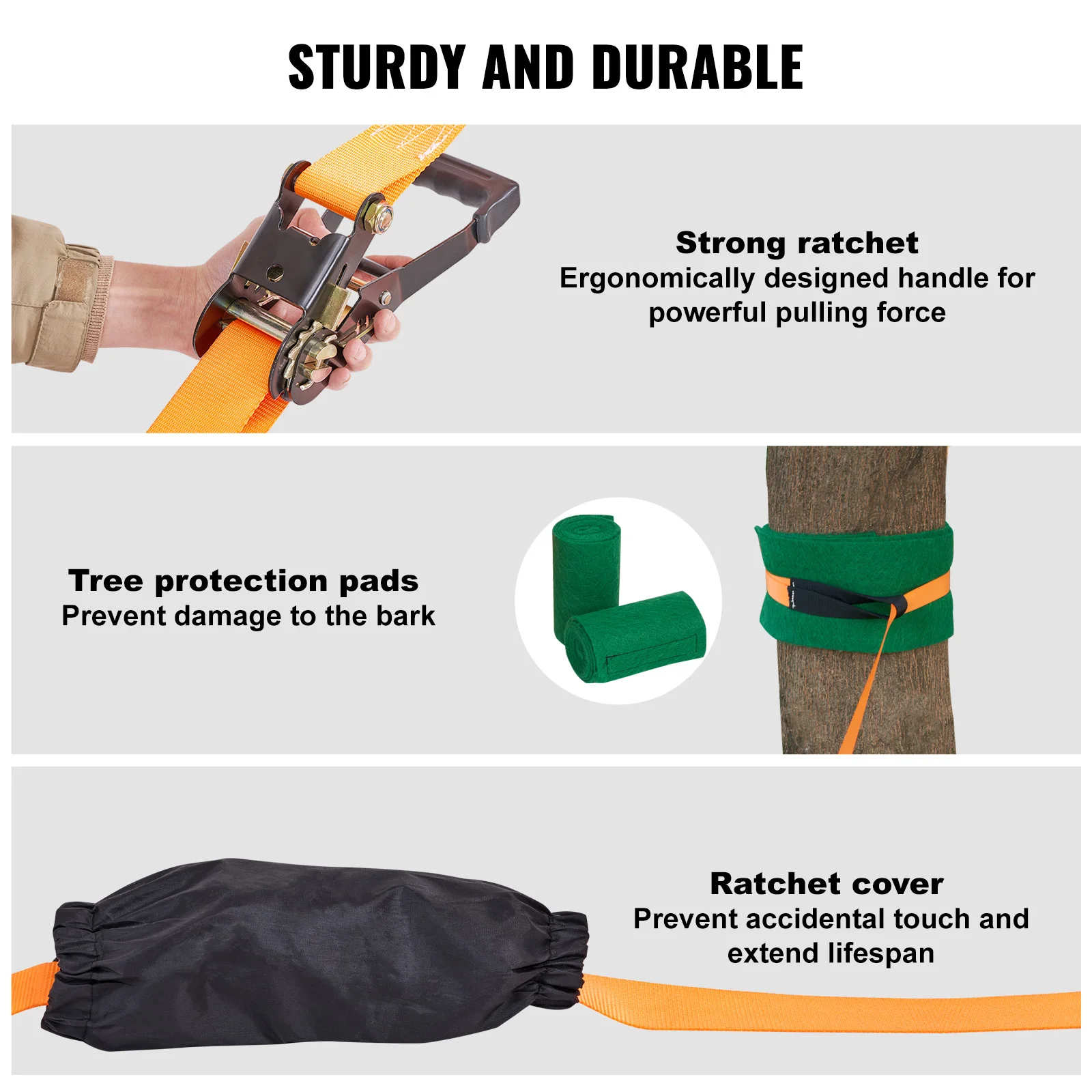 VEVOR Slackline Kit with Training Line Backyard Slack Line Equipment Tight Rope for Kids Adults Complete Slackline Set slackline kit