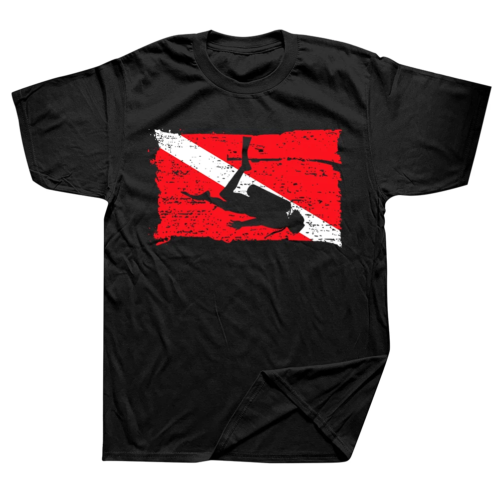 Vintage Tauchen Flagge T-Shirt Männer weiche Baumwolle lässig T-Shirt Mode Kurzarm Taucher T-Shirt Slim Fit Kleidung Geschenk Harajuku