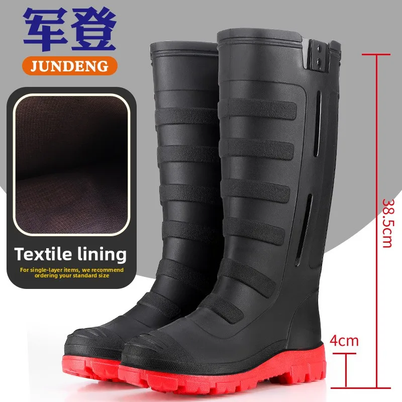 Bottes de pêche homme haute tube imperméables antidérapantes pour toutes saisons - Chaussures de travail