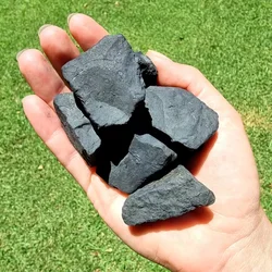 Natural Black Shungite Raw Stone for Water Purification and Aquarium Landscaping (0.44lb)