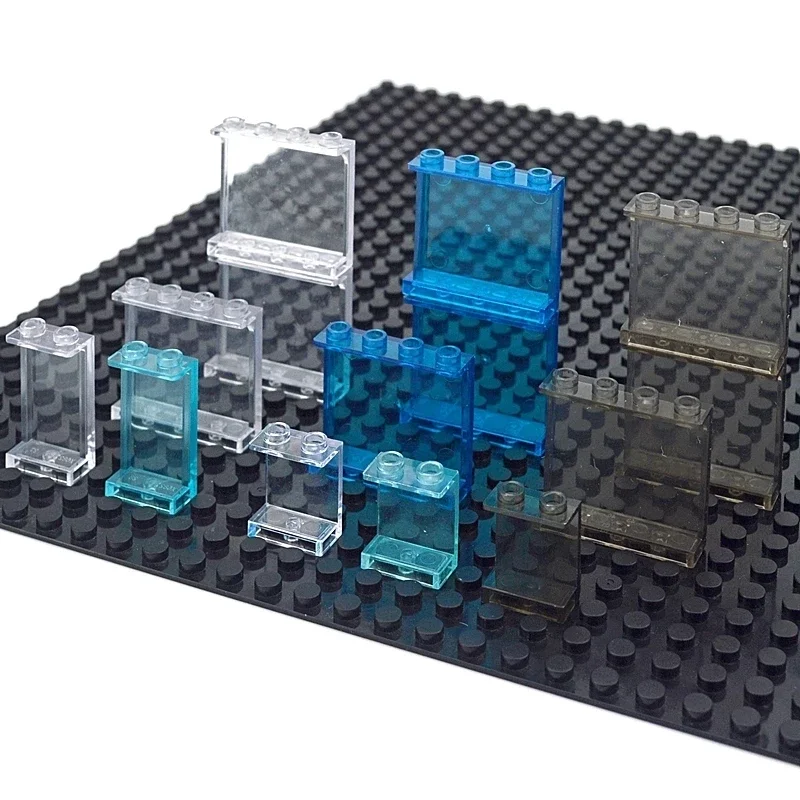 Building Blocks Construction Blocks Racing Car Building Blocks Car Building Blocks Anime Block Toys Window Frame 1x6x5 1x4x4 Glass Transparent Panel House Window Wall Rail Figure Military Parts Compatible 59350 59349