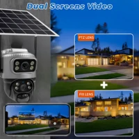 Caméra IP V380 à double objectif 4G SIM 8MP 4K, étanche, surveillance extérieure, moniteur de surveillance pour maison intelligente, vision nocturne, protection de sécurité CCTV, caméra de surveillance WiFi alimentée par batterie rechargeable, rotation horizontale et verticale à 355 degrés, rotation à 90 degrés 2