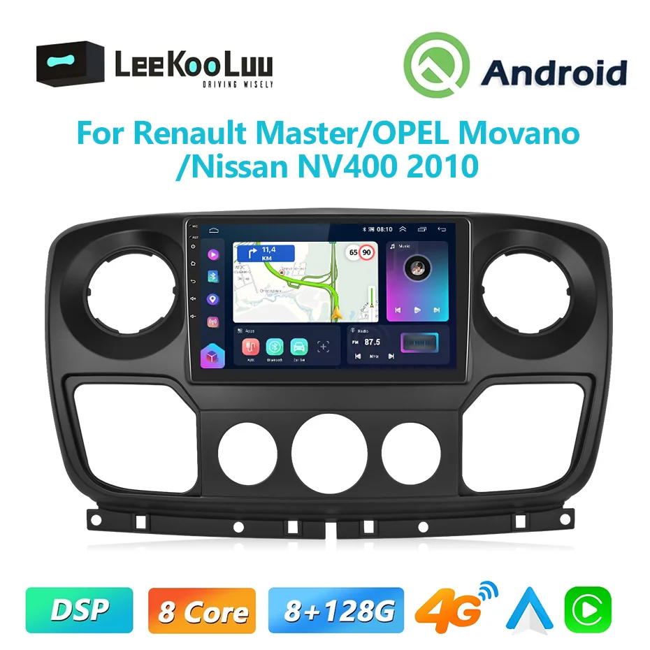 

Автомагнитола LeeKooLuu Carplay Android для Renault Master/OPEL Movano/Nissan NV400 2010, мультимедийный проигрыватель 2DIN, Авторадио 4G GPS