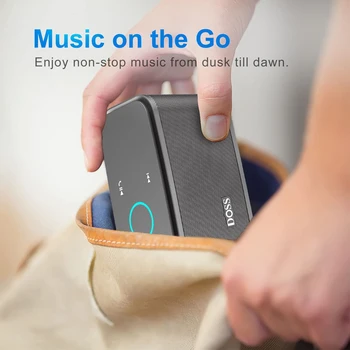 DOSS Wireless Bluetooth Speaker SoundBox BT 5.0 Touch Control Portable Music Sound Box 12W Stereo Sound IPX5 Waterproof Speakers 4