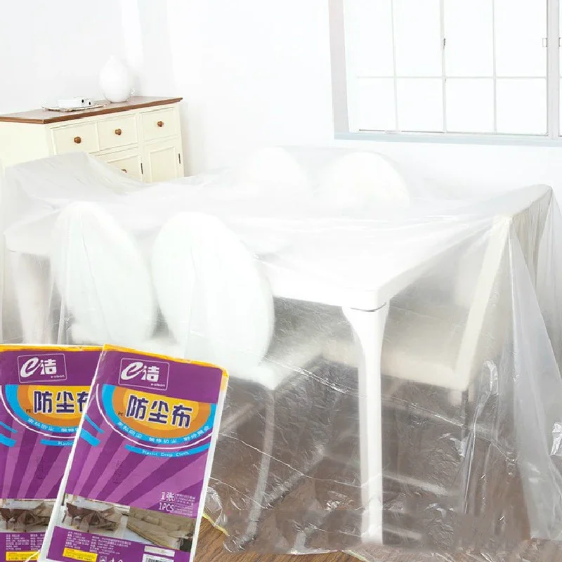 Large Protective sheet Sheet Cover Outdoor Waterproof Clear 2.75*3.65m Transparent Polythylene Dust Protection Plastic Hot