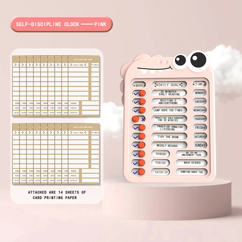 My Chores Checklist Caravan Chores Self-discipline Clock Board Caravan Refrigerator Memo Chart Note Message Board for Kids chore checklist card