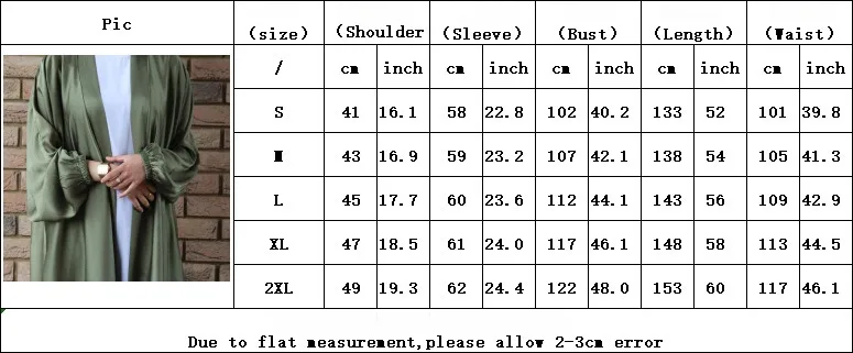 Prayer Clothes Women Satin Cardigan Robe