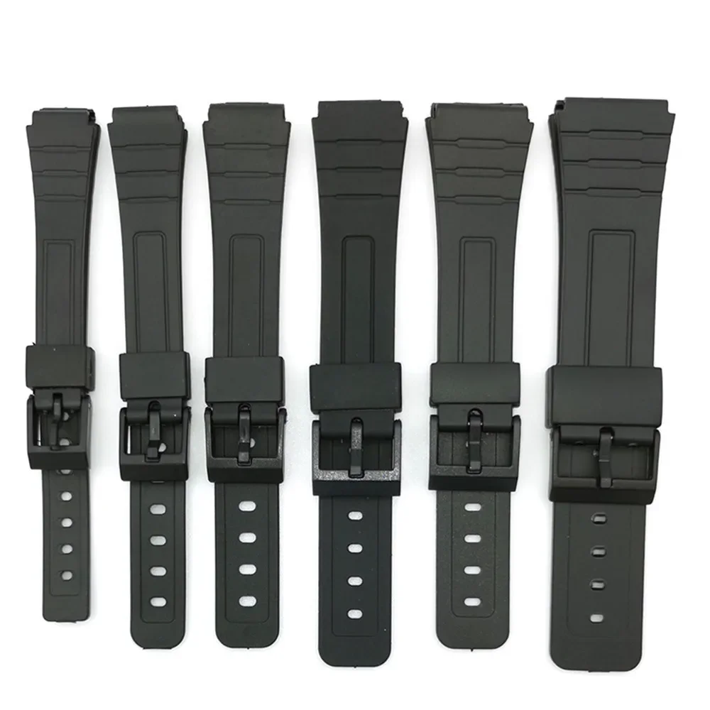 Universal Black Resin Silicone Strap - Adjustable Watch Band