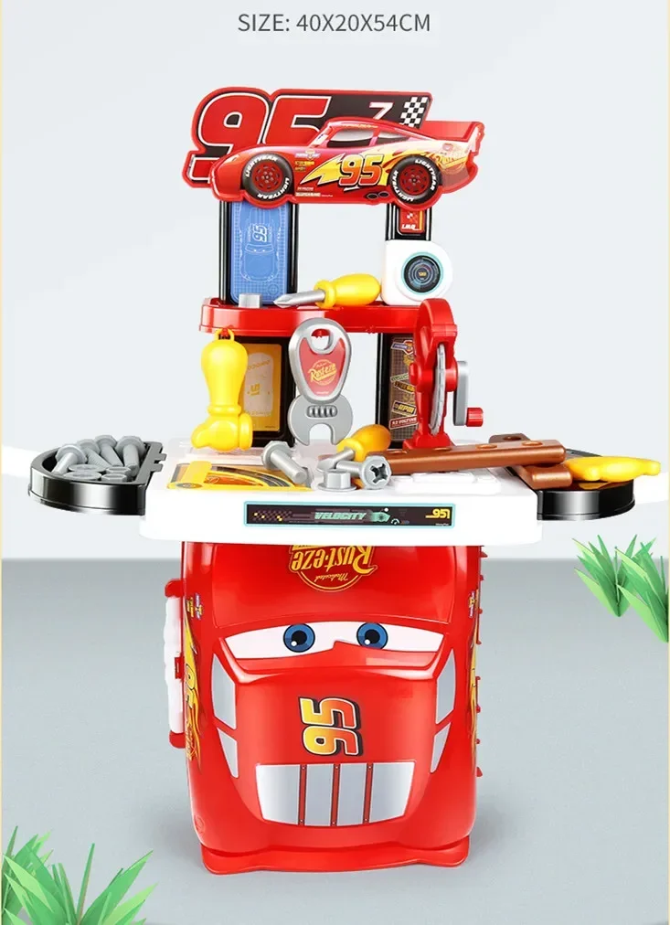 [Disney] 3 in1 Cars Lightning McQueen Toolbox Toy Set  Mickey mouse Simulated kitchen set play house set kids toys for baby gift 5