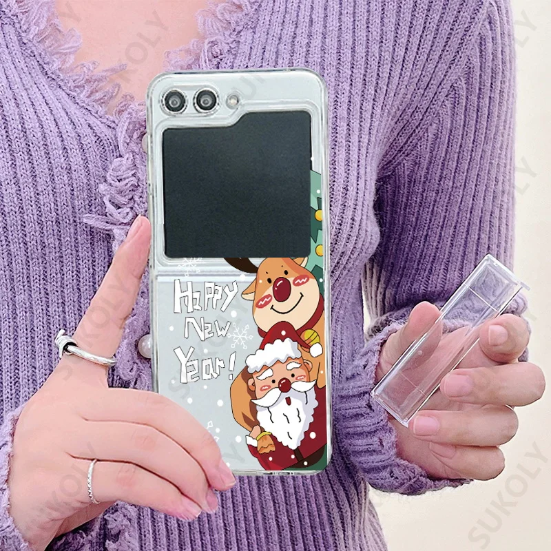 Christmas Pattern Shockproof Hard Folding Phone Case Cover