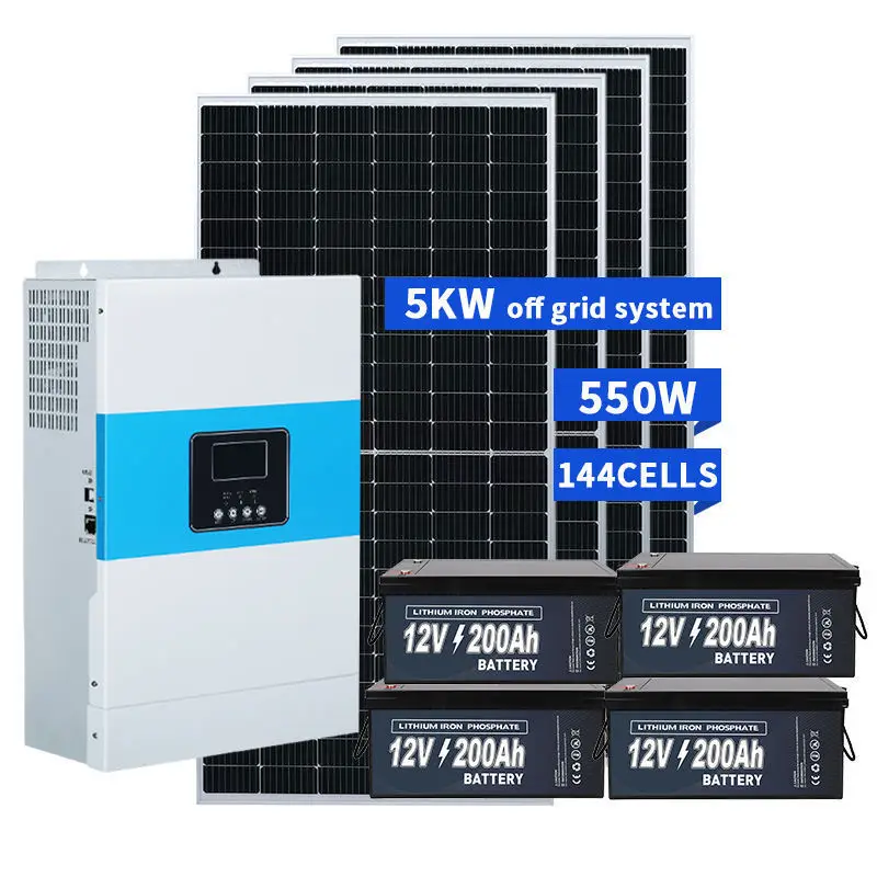 5KW Off-Grid Household Photovoltaic Power Generation System With Energy Storage