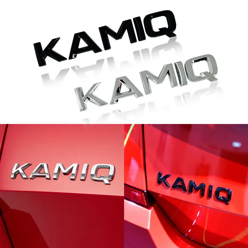 Car Styling 3D Metal Car Letter Logo Rear Trunk Decor Decalcomania Sticker Per Skoda Kamiq Emblem Accessori Auto