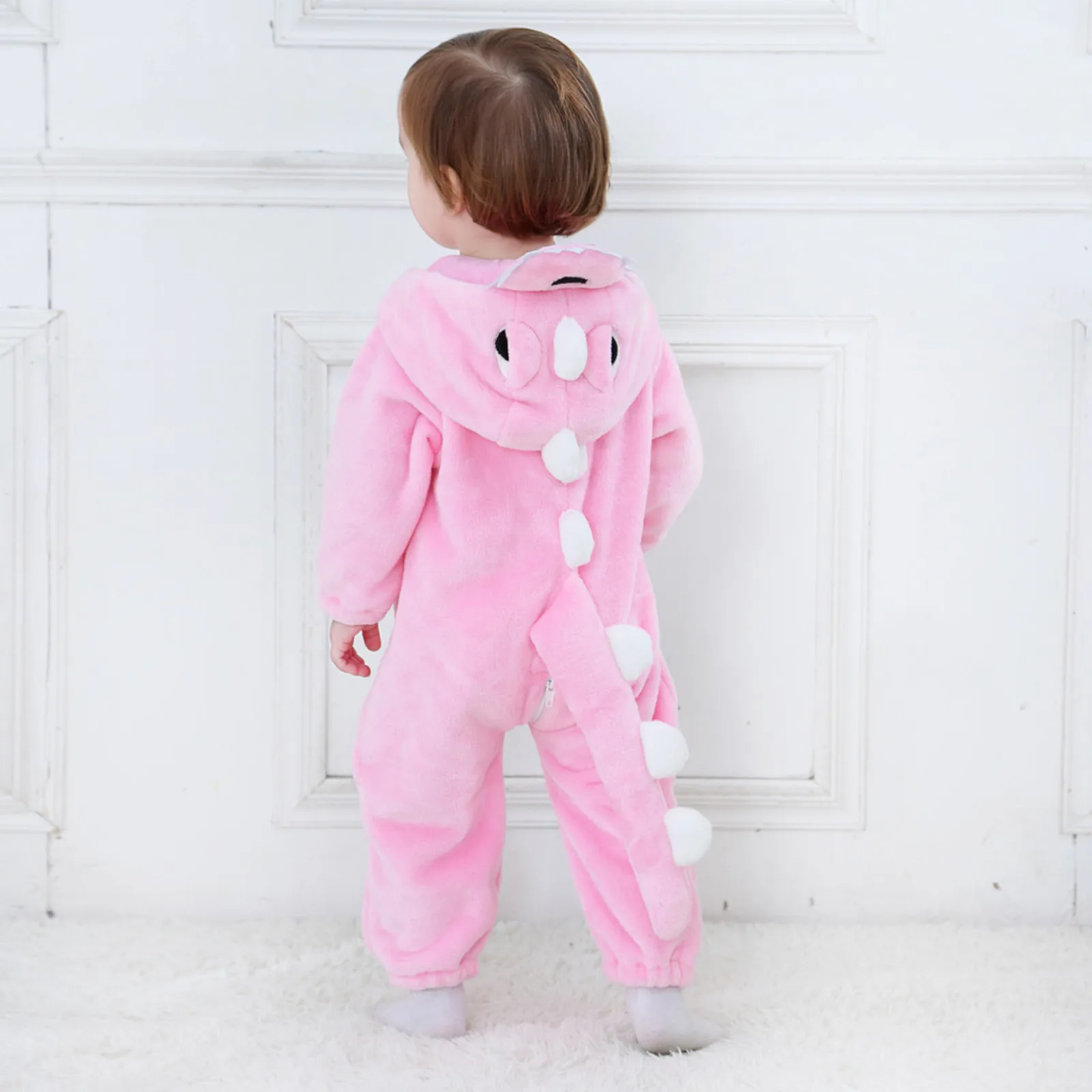 

Infant Baby Rompers Clothes 0-3Y Toddler Boy Girl Newborn Cartoon Dinosaur Onesie Pajamas Zipper Flannel Warm Costume Jumpsuits