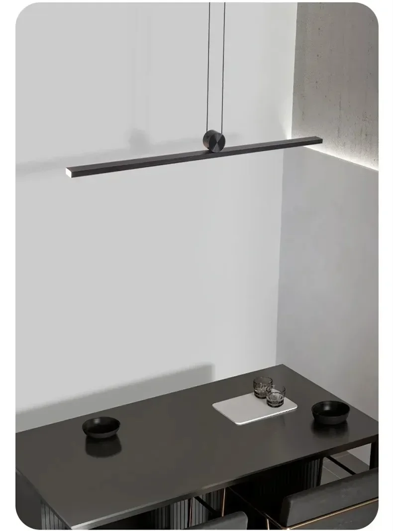 Description Picture 3 of itemNordic Strip Hanging Lamp Kitchen Island Aluminum Chandelier Modern Simple Pendant Light for Dining Room Home Decor