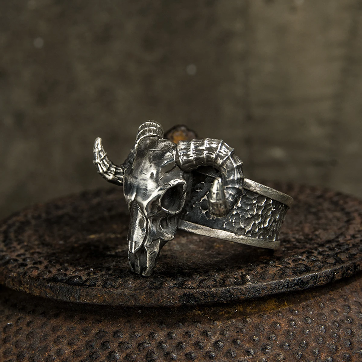 

Sheep head 999 sterling silver open ring personalized holiday gift