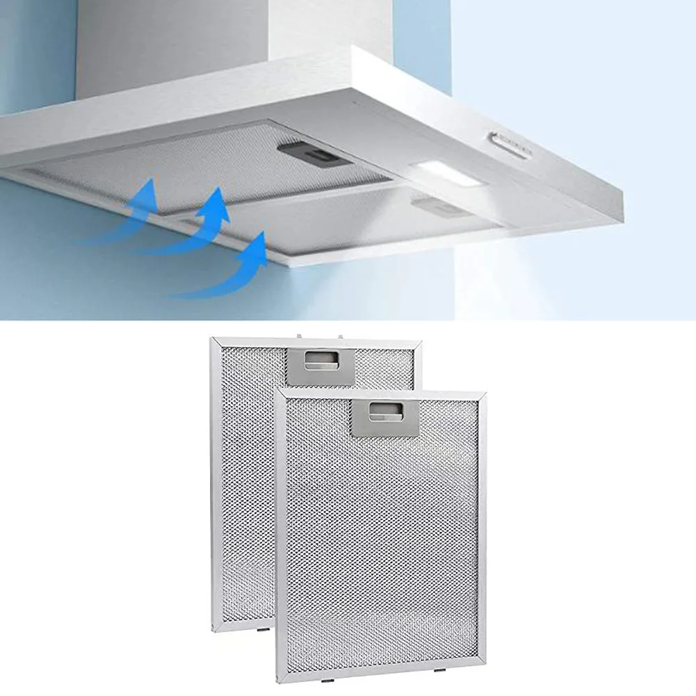 2PCS Cooker Hood Filters Metal Mesh Extractor Vent Filter 320x260 Mm Aluminum Metal Mesh Vent Filter Cooker Hood Grease Filter