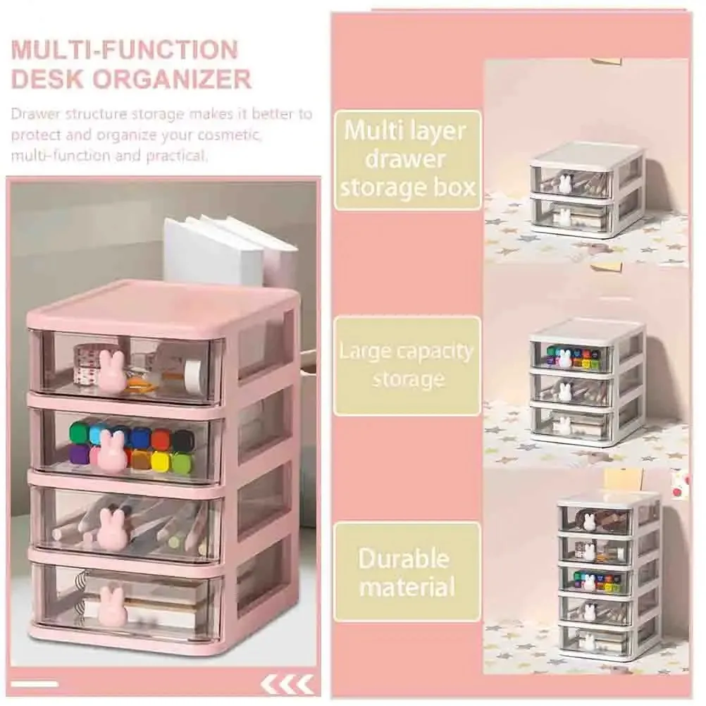 Organizer do szuflad z przezroczystymi warstwami ułożonymi na biurku