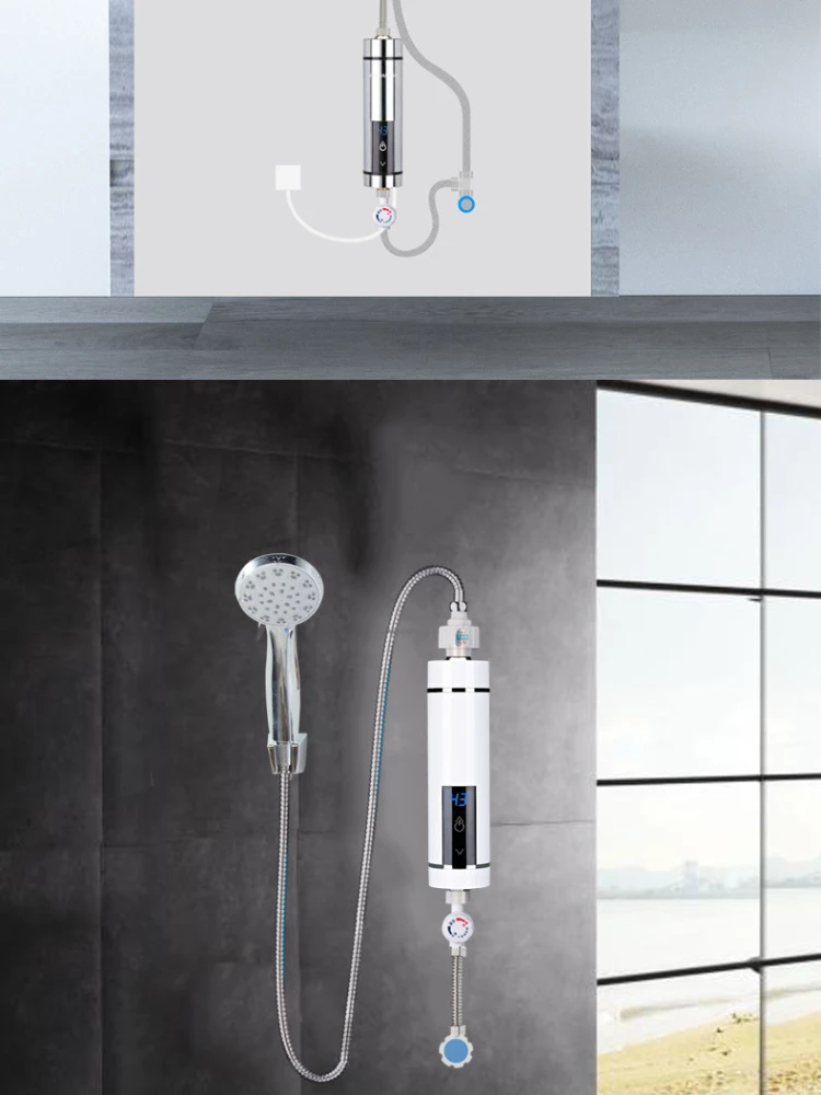 Round Instant Water Heater Kitchen 1 Second Speed Thermoelectric Hot Water Heater Energy-saving Shower Tankless Water Heater