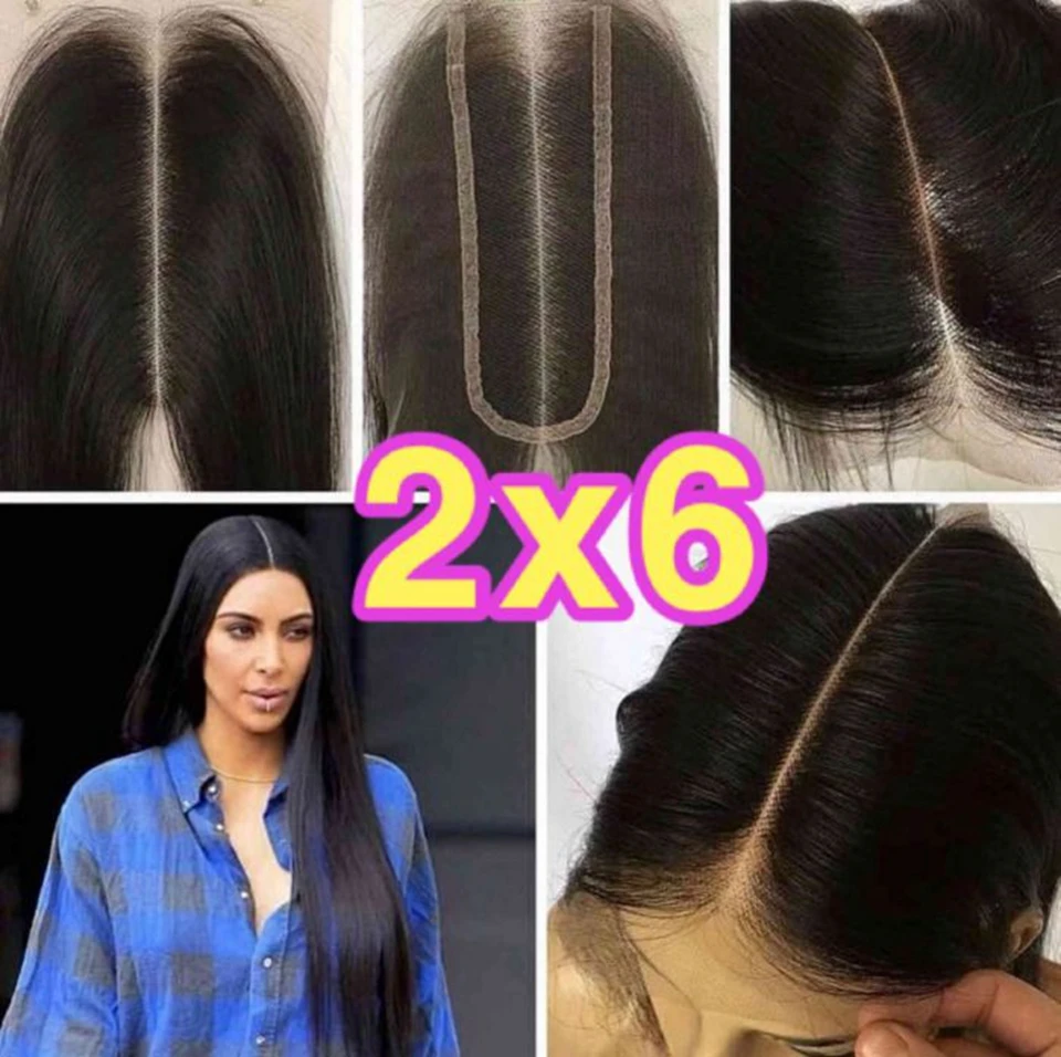 Brazilian Straight Hair Closure 2x6 Remy Human Closure Swiss Transparent Lace 8-22" for human hair lace closure