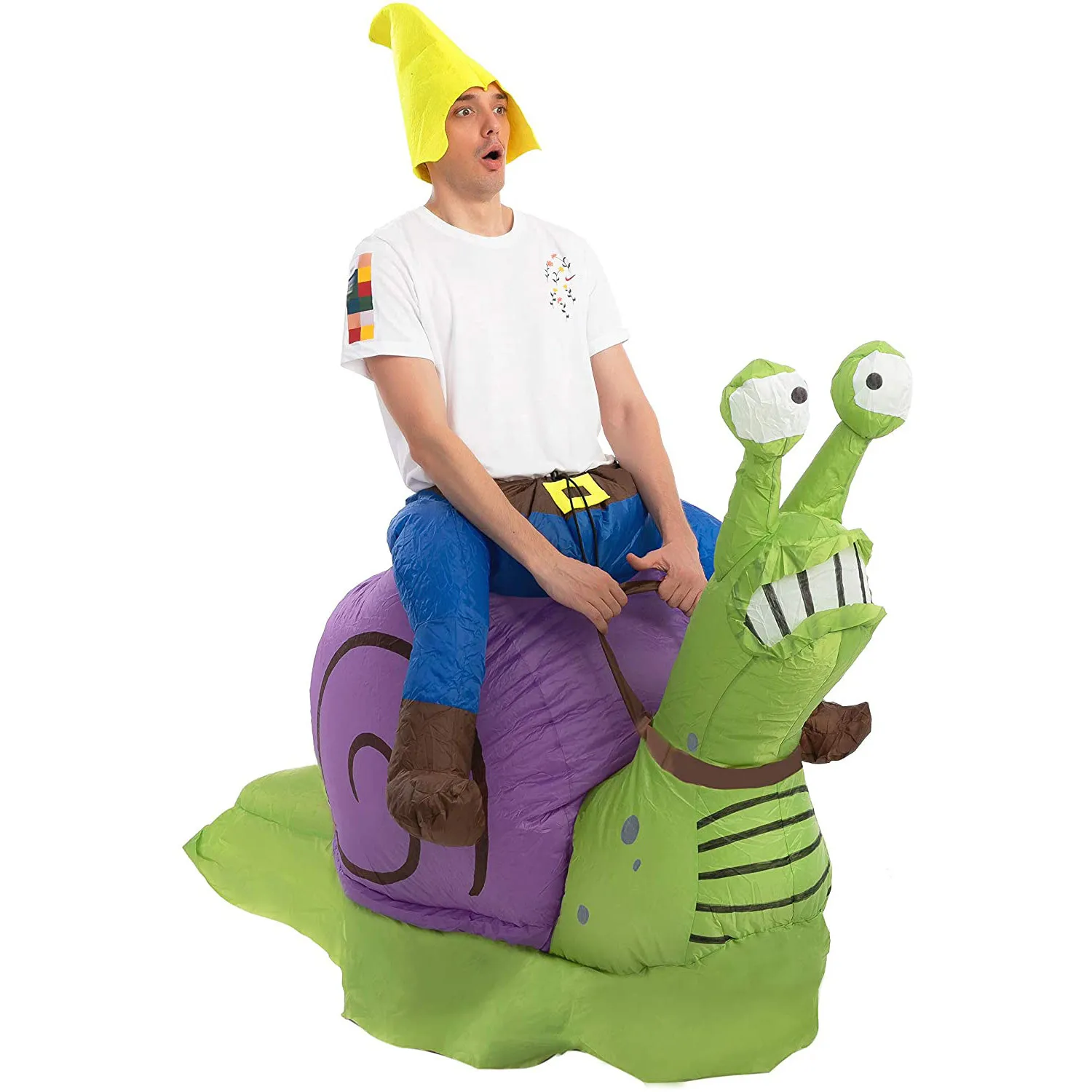 Halloween Funny Inflatable Ride Snail Costume Animal Cosplay Suit Toy For Adult And Child Carnival Party Air Blow-up Suits 2