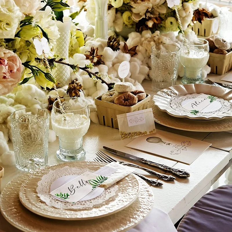 25/50/100PCS Transparent Blank Acrylic Rectangle Wedding Seat Card DIY Wedding Party Banquet Birthday Table Sign 9x5cm 1mm Thick